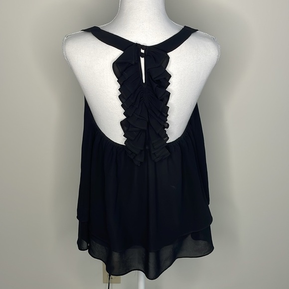 Rebecca Hampton Black Layered & Ruffled Sleeveless Top. Small - Picture 4 of 9
